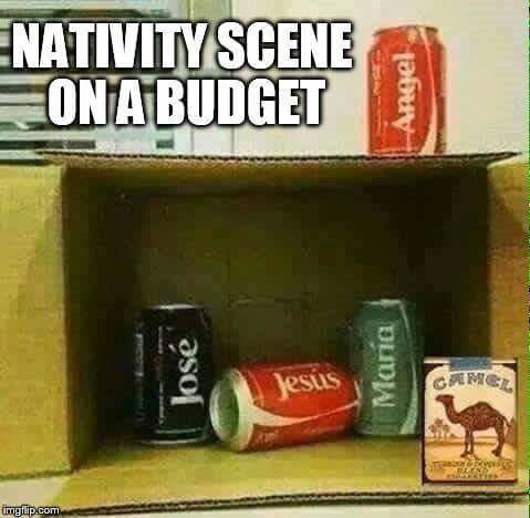 nativity meme - Enativity Scene On A Budget Angel lose Mana Jesus imgiip.com