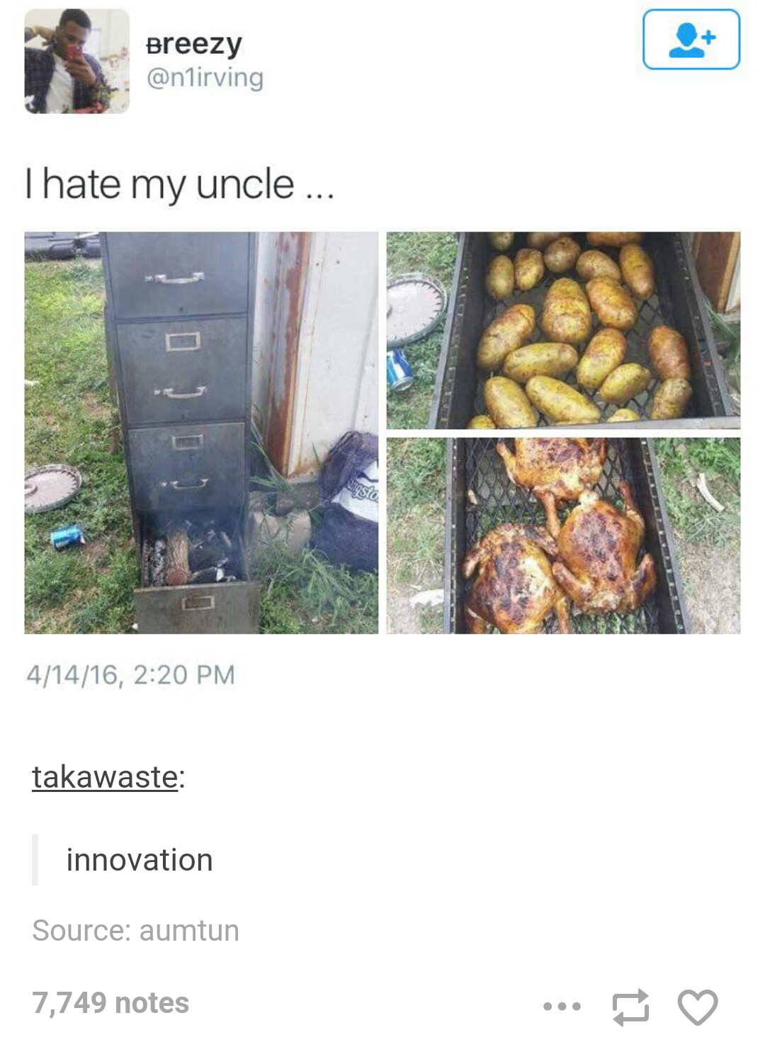 Breezy Thate my uncle... 41416, takawaste innovation Source aumtun 7,749 notes