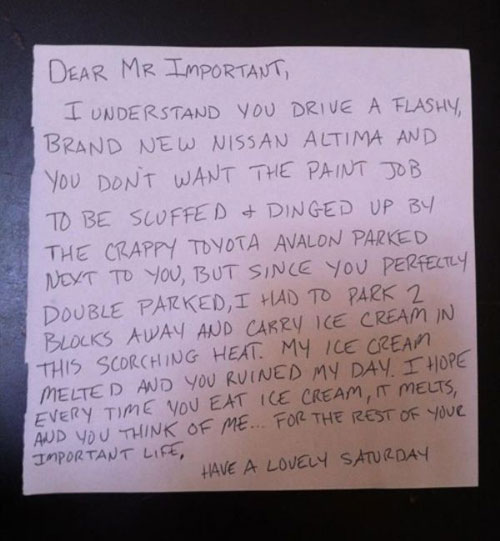 18 Times Passive Aggressive Notes Were Left for Jerks Who Don't Know How To Park