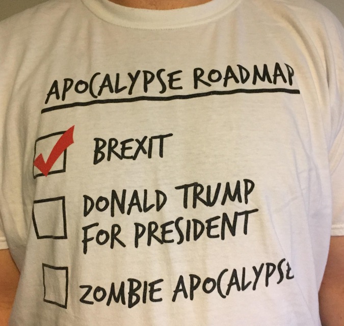 funny t shirt - Apocalypse Roadmap Brexit 1 Donald Trump For President Zombie Apocalypse