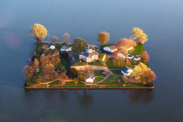 island shaped like a square