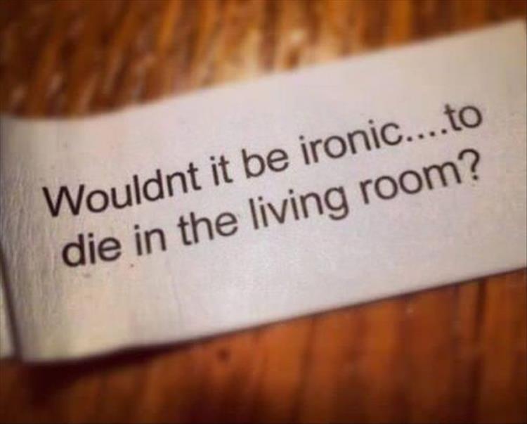 best fortune cookies - Wouldnt it be ironic....to die in the living room?