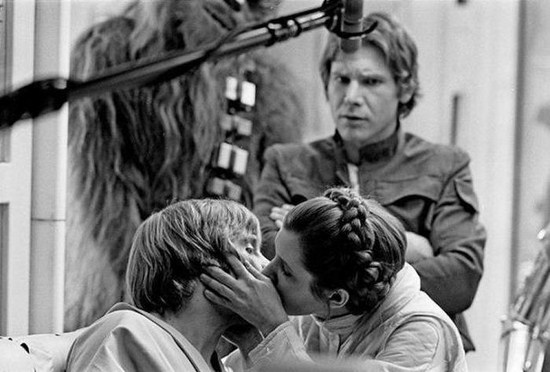 carrie fisher and mark hamill kiss