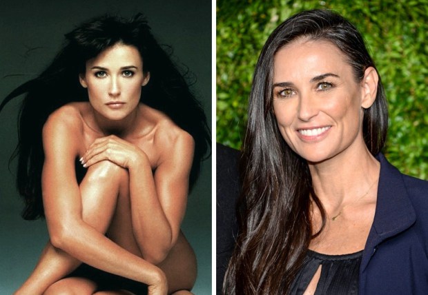 Demi Moore, 1996 and 2017