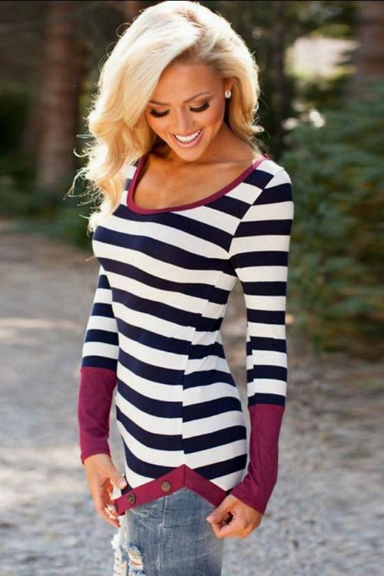 cute girl wearing stripes