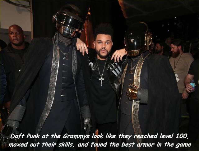 daft punk 2017 grammy - Daft Punk at the Grammys look they reached level 100, maxed out their skills, and found the best armor in the game