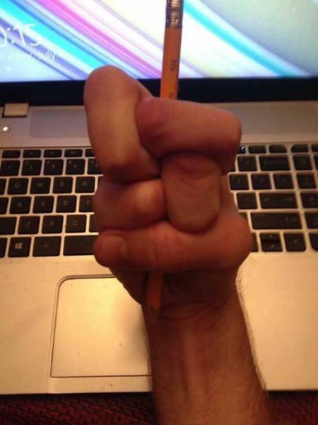 weird ways to hold a pencil