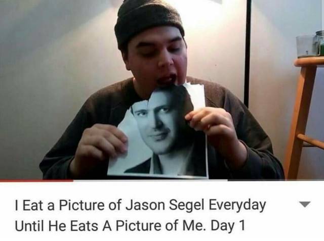 jason segel - I Eat a Picture of Jason Segel Everyday Until He Eats A Picture of Me. Day 1