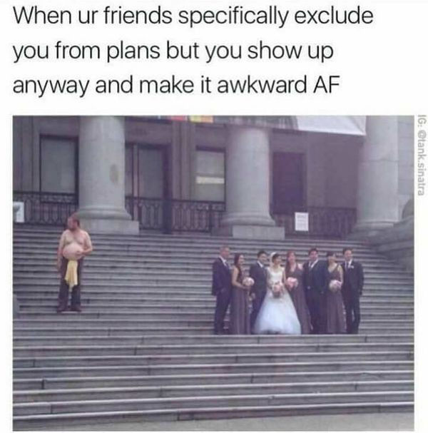 Savage dank meme of a funny picture of a person ruining the wedding photos.