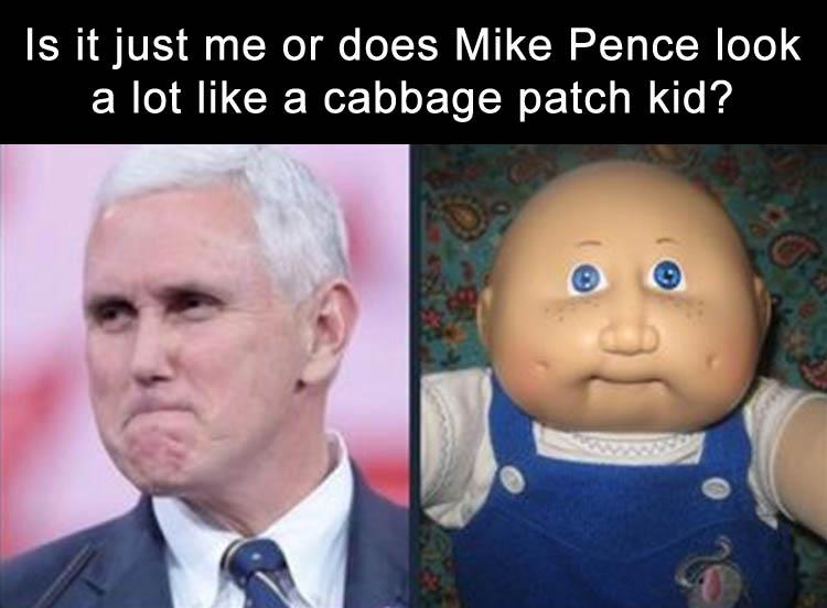 mike pence mlk tweet - Is it just me or does Mike Pence look a lot a cabbage patch kid?