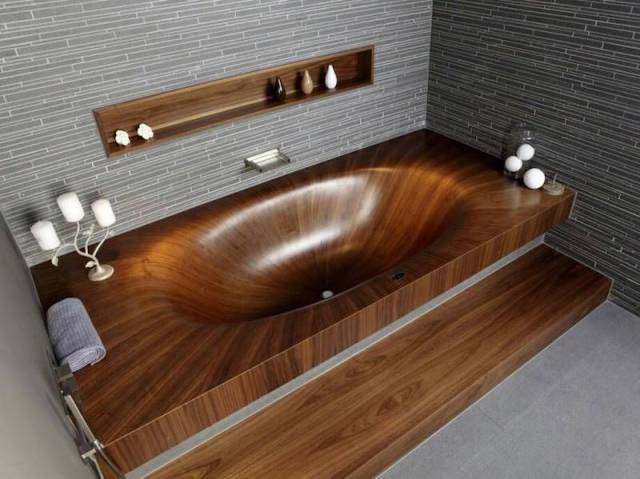 wooden bathtub design