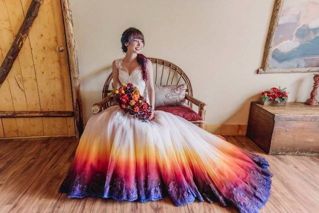 wedding dress with colors