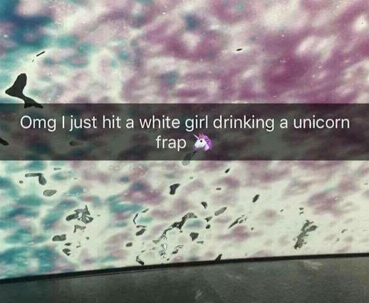 sky - Omg I just hit a white girl drinking a unicorn frap