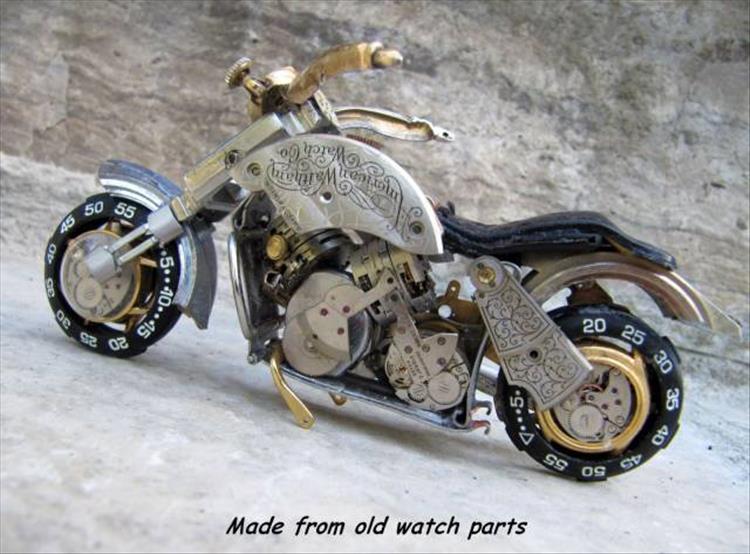 chopper - 45 50 Se Oc 5.10., 20 Sb. 13 25 2 30 4 Gs os Made from old watch parts