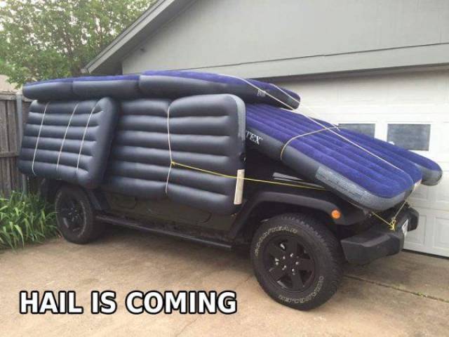 diy hail protection - Hail Is Coming