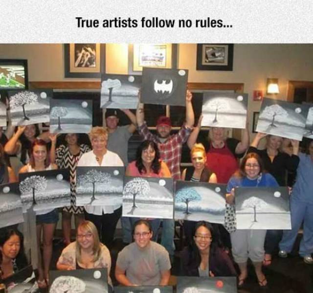 painting class rebel - True artists no rules...
