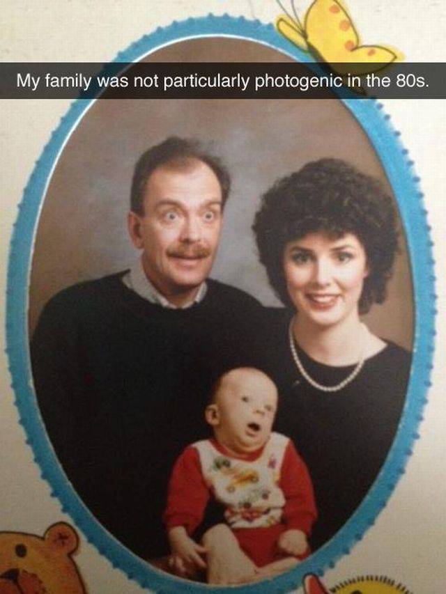Family photos in which no body is too photogenic.