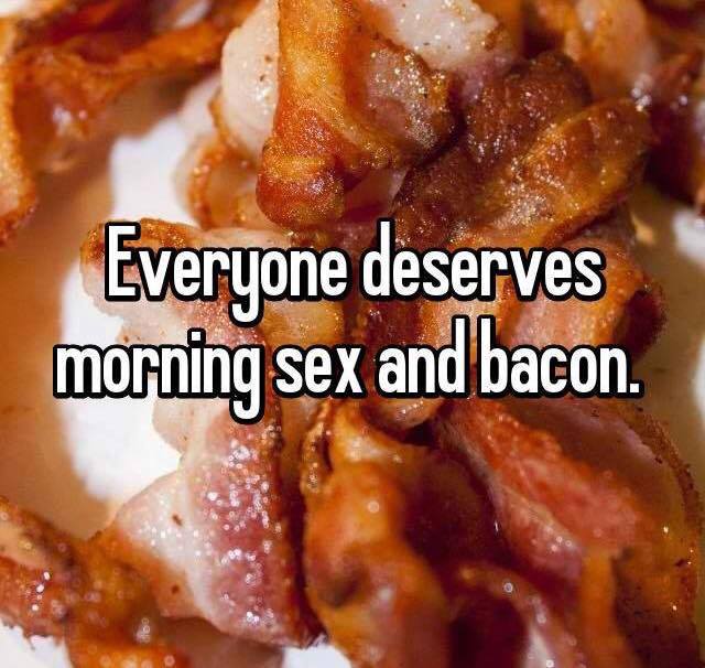 naked girl cooking bacon - Everyone deserves morning sex and bacon.