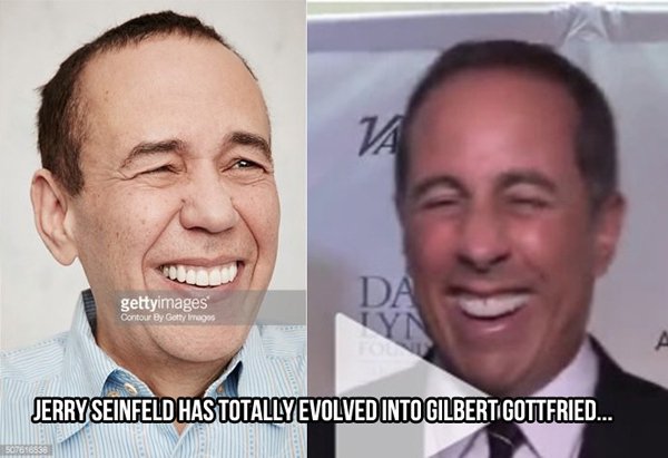 jerry seinfeld gilbert gottfried - gettyimages Contour By Getty Images Jerryseinfeld Has Totally Evolved Into Gilbertigottfried...