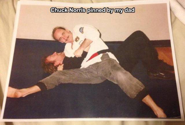 chuck norris dad - Chuck Norris pinned by my dad