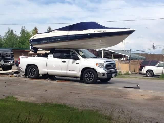 boat on truck