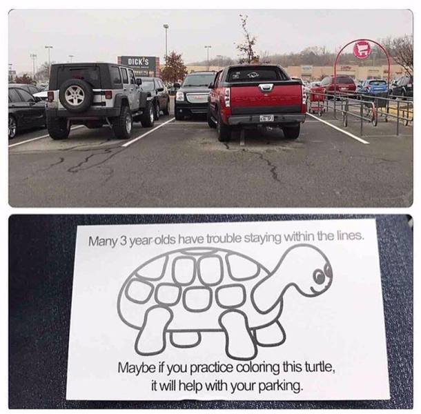 many 3 year olds have trouble staying within the lines - Dickus N Umele Many 3 year olds have trouble staying within the lines. Oooon Maybe if you practice coloring this turtle, it will help with your parking.