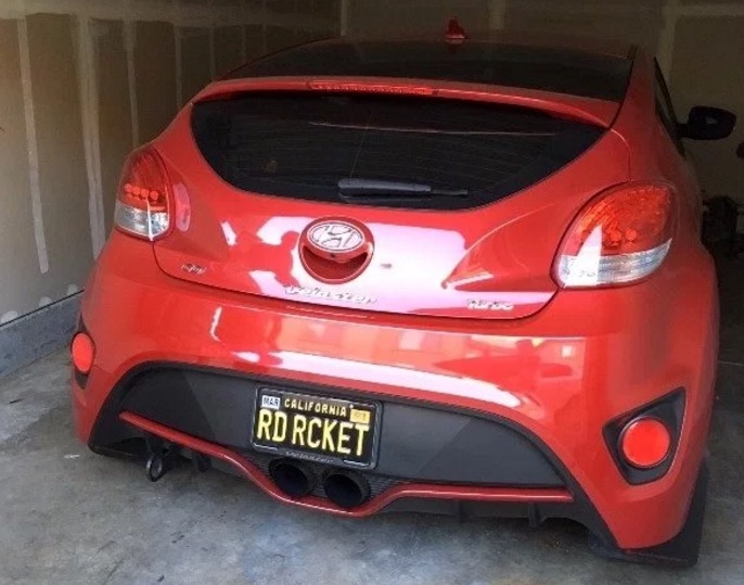 Hyundai that has been dubbed the Red Rocket based on the license plate.