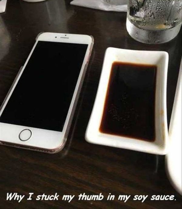 Phone that looks like tub of soy sauce