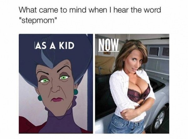 Difference of Step Mom as a child VS now as an adult.