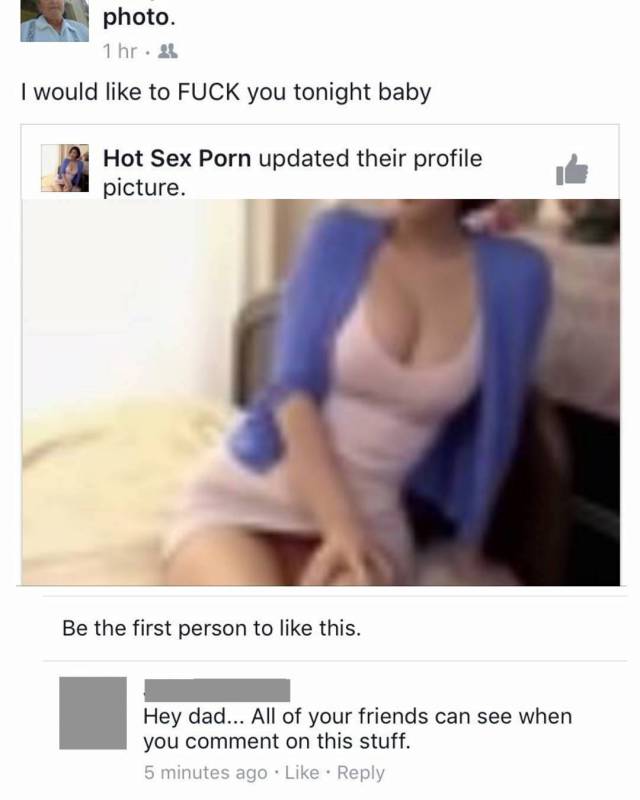 accidentally posted on facebook - photo. 1 hr. 21 I would to Fuck you tonight baby Hot Sex Porn updated their profile picture. o Be the first person to this. Hey dad... All of your friends can see when you comment on this stuff. 5 minutes ago