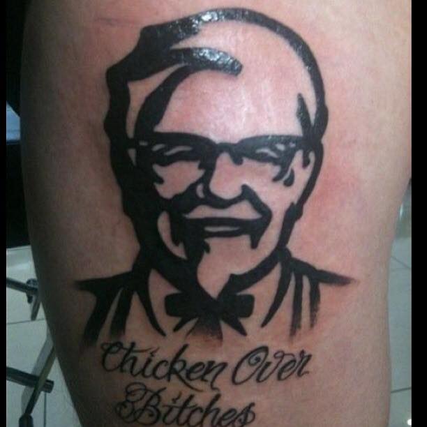 love kfc tattoo - Chicken Over Bitches