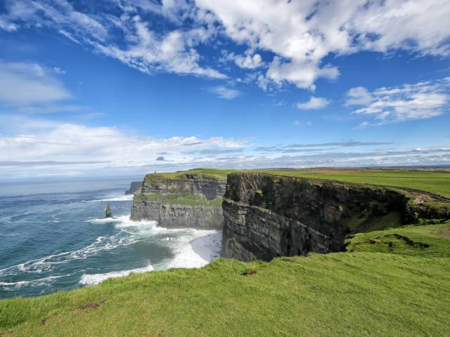 Cliffs of Moher, Ireland

Located on the west coast of Ireland, the Cliffs of Moher reach a whopping 702 feet at their highest point.