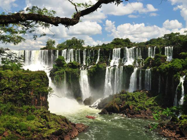 Iguazu Falls, Argentina and Brazil

The Iguazu Falls, which span Argentina and Brazil, comprise the largest system of waterfalls in the world.
