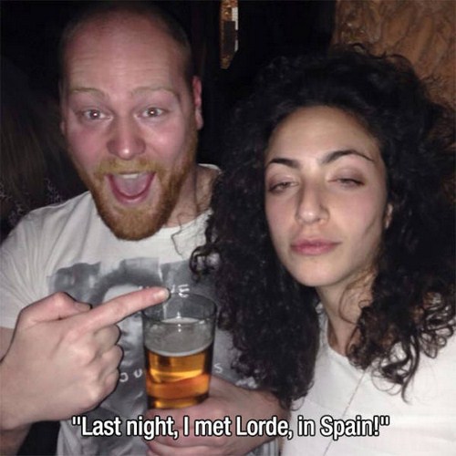 lorde drinking alcohol - "Last night, I met Lorde, in Spain."