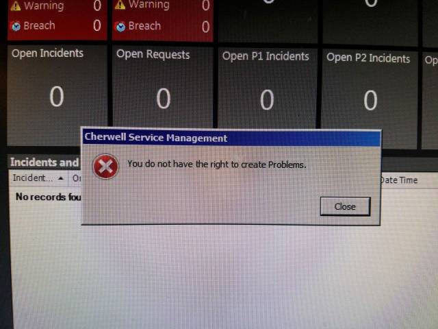 Funny picture of a windows prompt saying you don't have the right to create problems