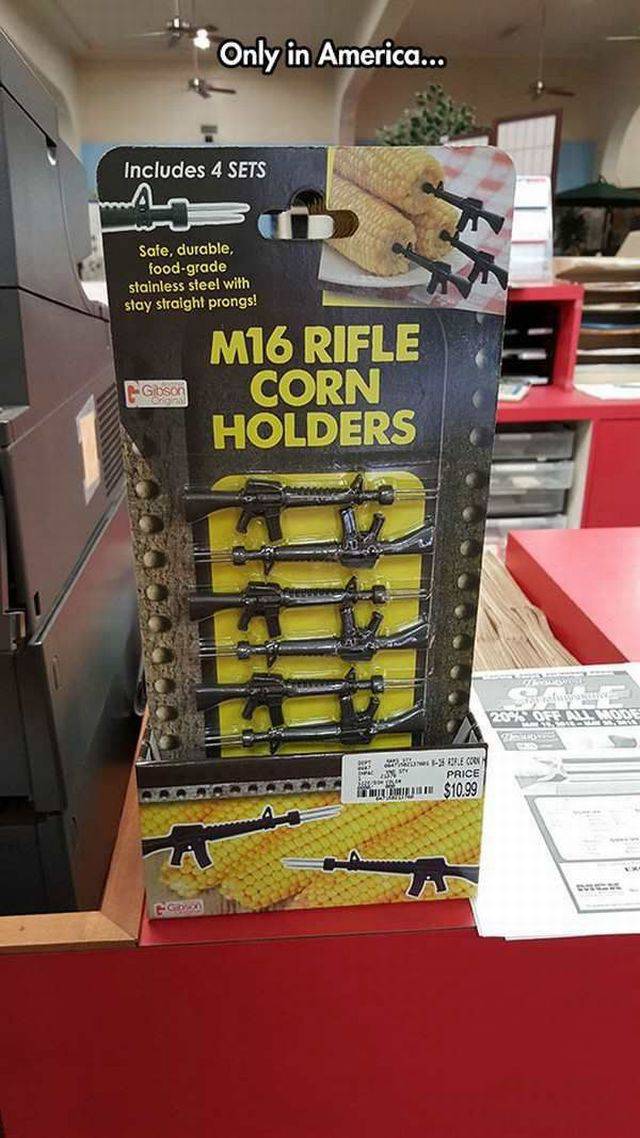 funny picture of m16 rifle corn holders