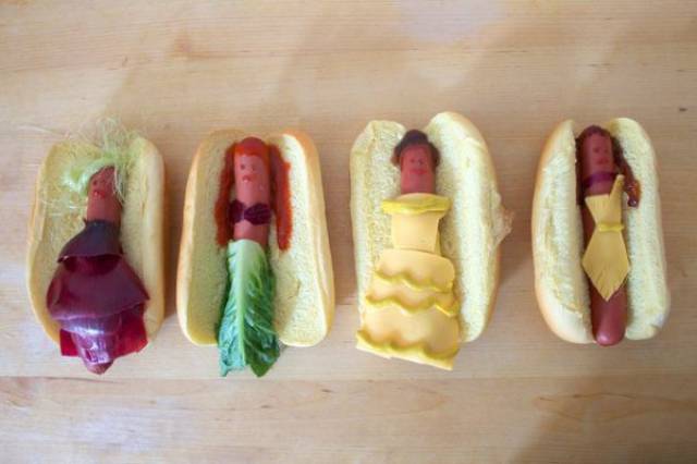 creative food disney princess hot dogs