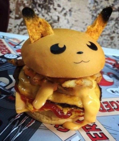 creative food burger pokemon