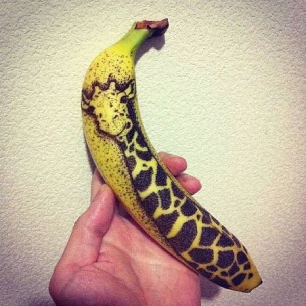 creative food banana tattooing