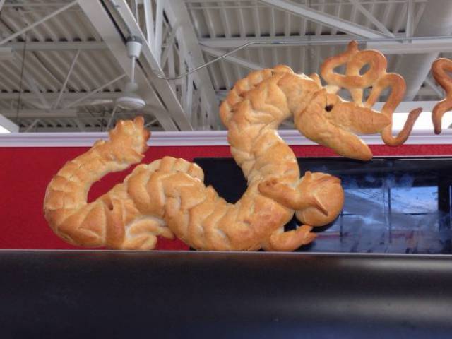 creative food dragon bread