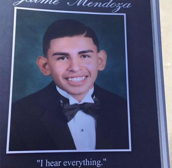 hear everything yearbook quote - we Mendoza