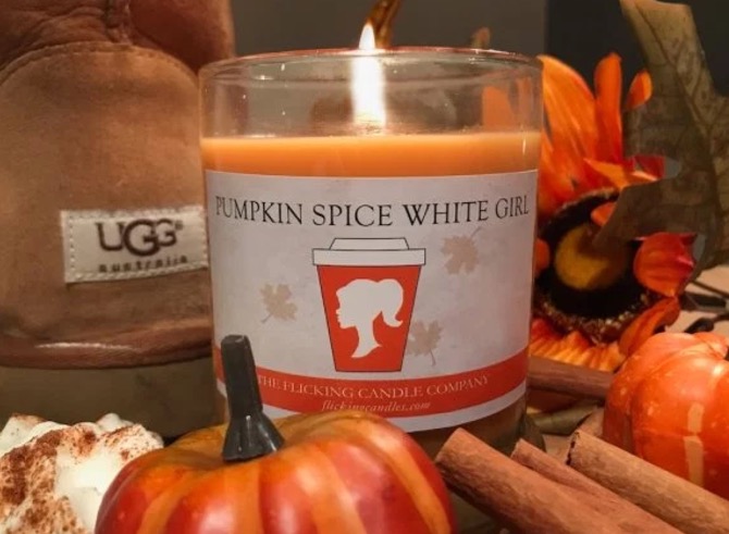 Candle flavored to pumpkin spice white girl