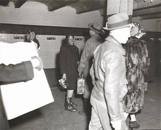 Woman Waiting On A Subway Platform, 1940s
