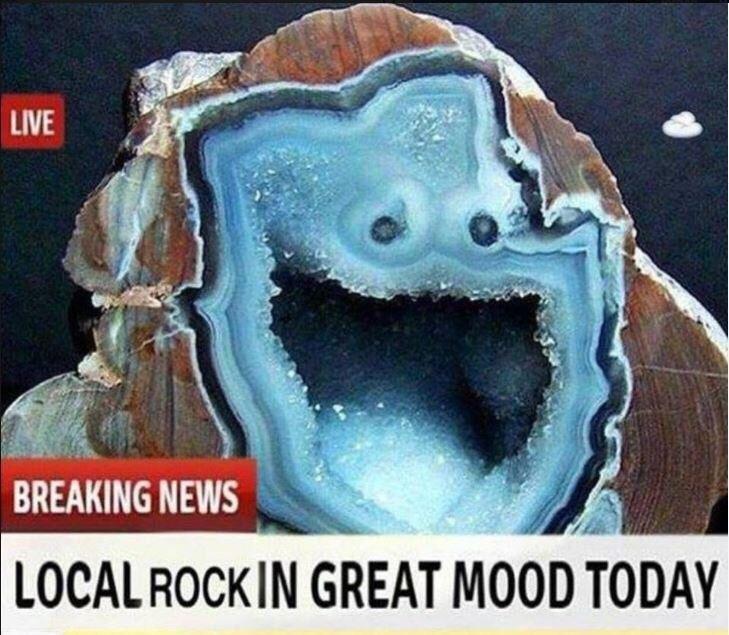 Rock that is in an excellent mood.