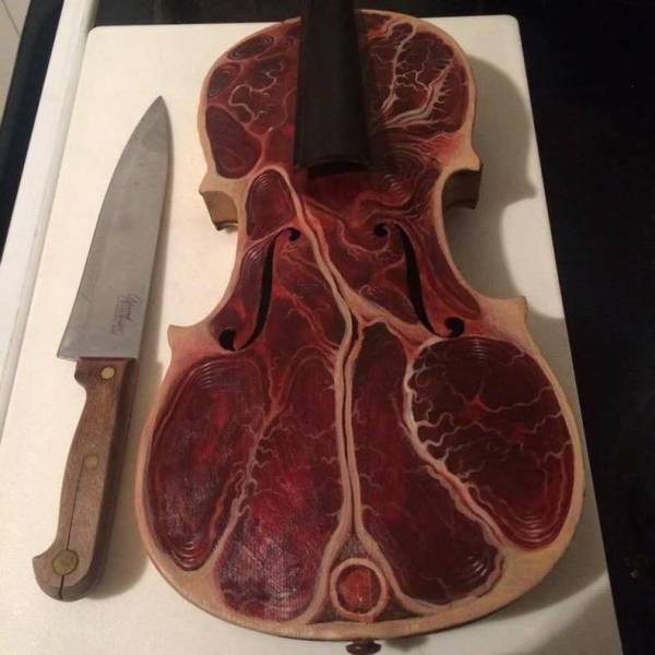 funny pic meat violin