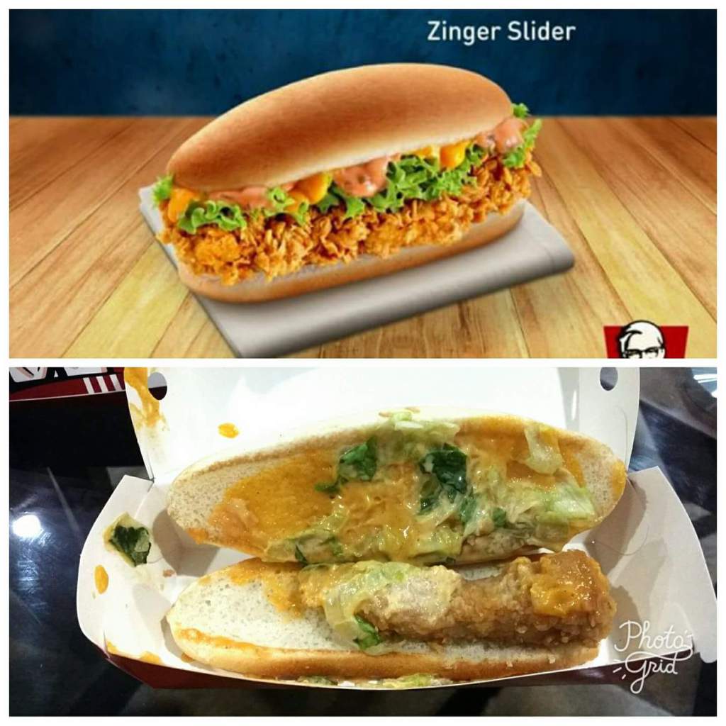kfc burger expectation vs reality