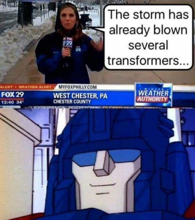 random pic blown transformer meme - The storm has already blown several transformers... 28 Alert Fox 29 34 Lert Myfoxphilly.Com West Chester, Pa Chester County Weather Authority