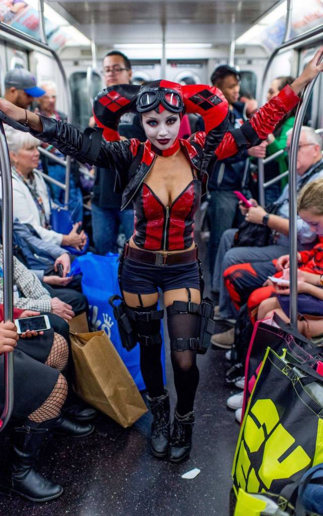 Cosplayer on the subway