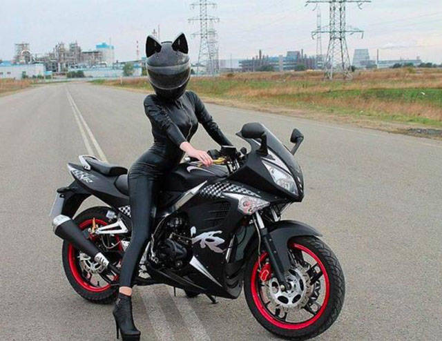 cat ears motorcycle helmet - A