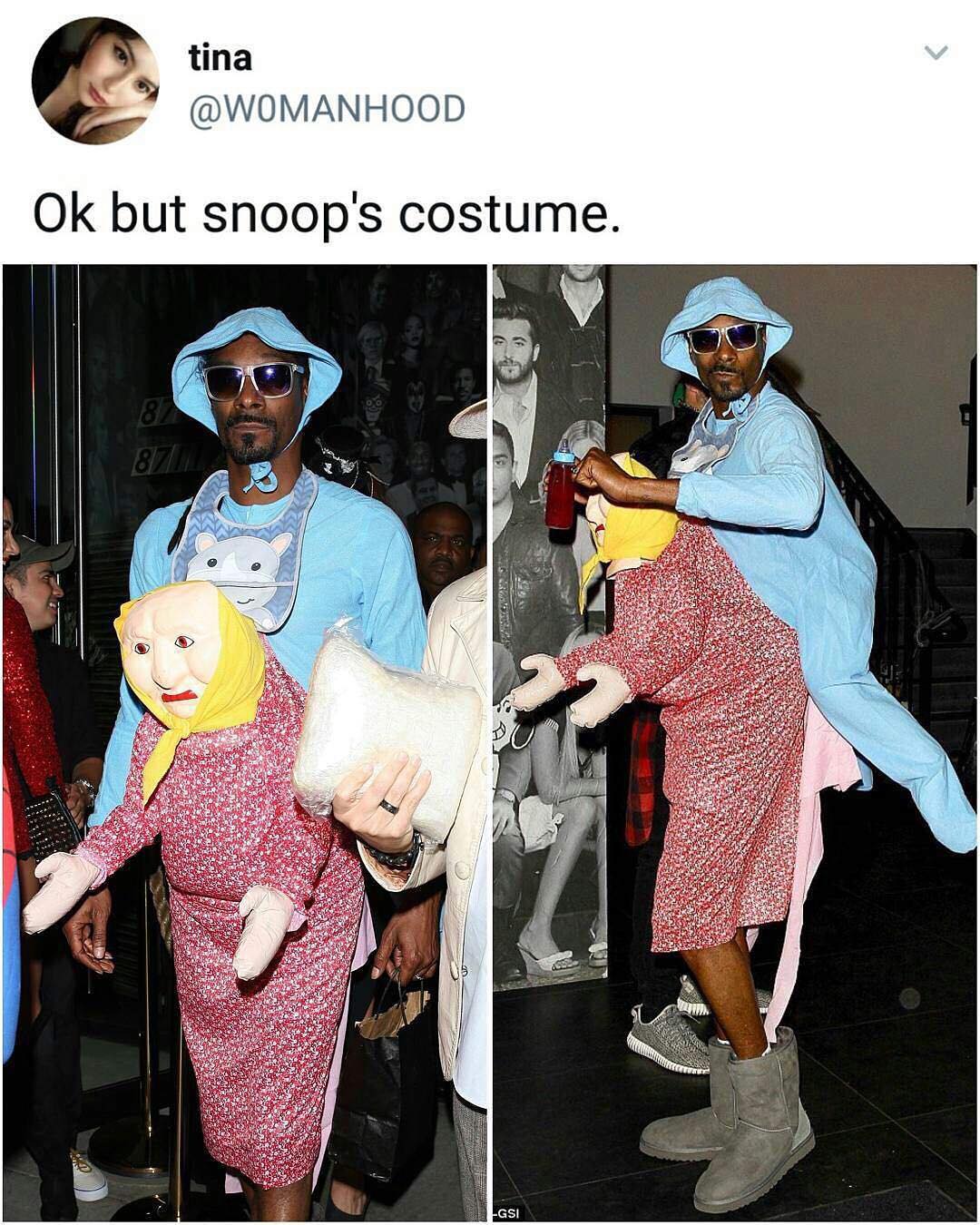random pic womanhood memes - tina Ok but snoop's costume. Gsi